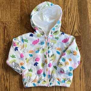 Zara Baby multicolor floral, zip up hoodie, size 12-18 months. Like new